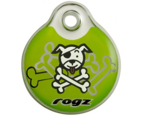 Адресник пластиковый RogZ ID Tag Lime Bone для собак