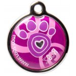 Адресник Rogz ID Tag Metal Pink Paw