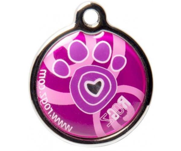 Адресник Rogz ID Tag Metal Pink Paw для собак