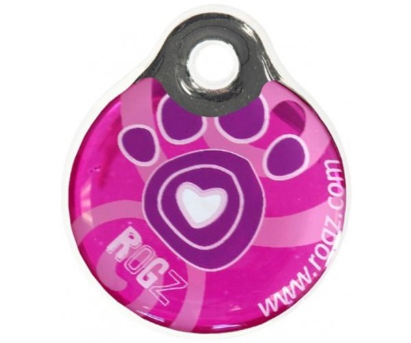 Адресник пластиковый RogZ ID Tag Pink Paw для собак