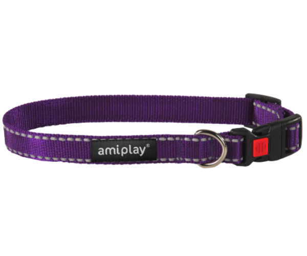 Ошейник с блокировкой AmiPlay Reflective (Фиолетовый) для собак