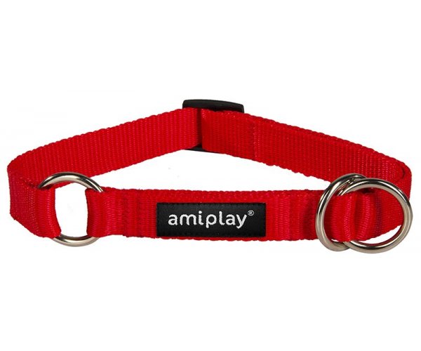 Ошейник-полуудавка AmiPlay Reflective M (Красный) для собак