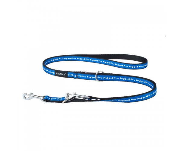 Поводок AmiPlay 6 in 1 NX (Кости на синем фоне) для собак