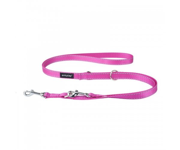 Поводок AmiPlay Reflective (Розовый) для собак