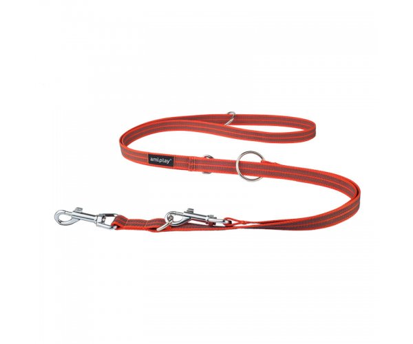 Поводок Amiplay 6 in 1 Rubber (Оранжевый) для собак