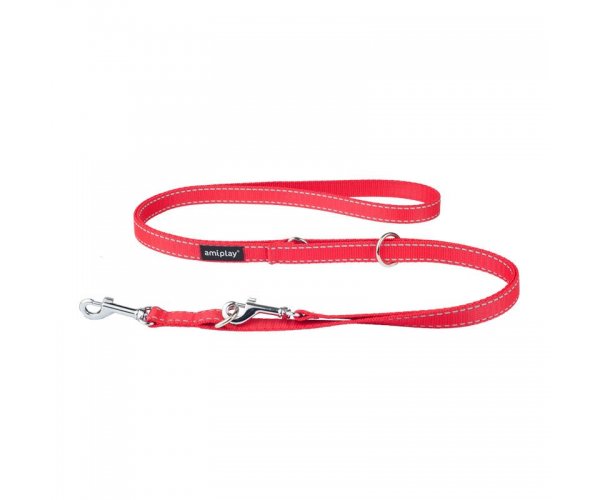 Поводок AmiPlay Reflective (Красный) для собак