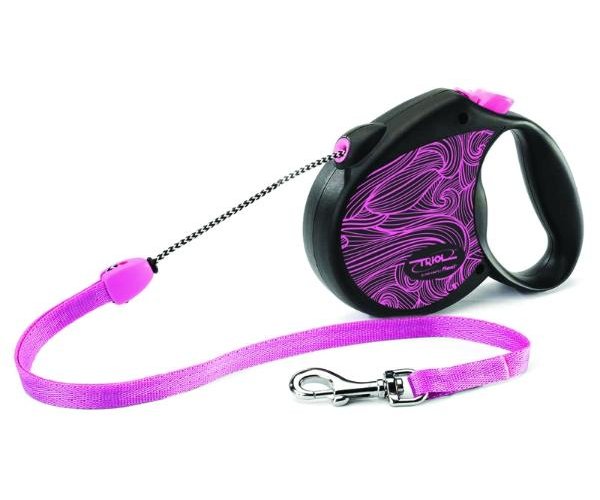 Поводок-рулетка Triol by Flexi Colour Pink трос 5 м (M) для собак