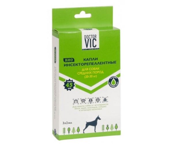 Doctor VIC БИО Капли от блох и клещей для средних собак  для собак