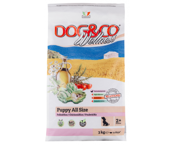"Dog&Co Wellness" PUPPY ALL SIZE (Курица и рис)