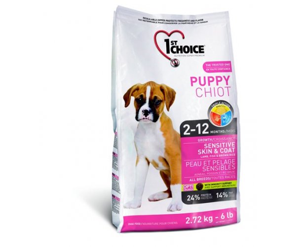 Сухой корм для собак 1ST CHOICE Puppy Sensitive Skin & Coat