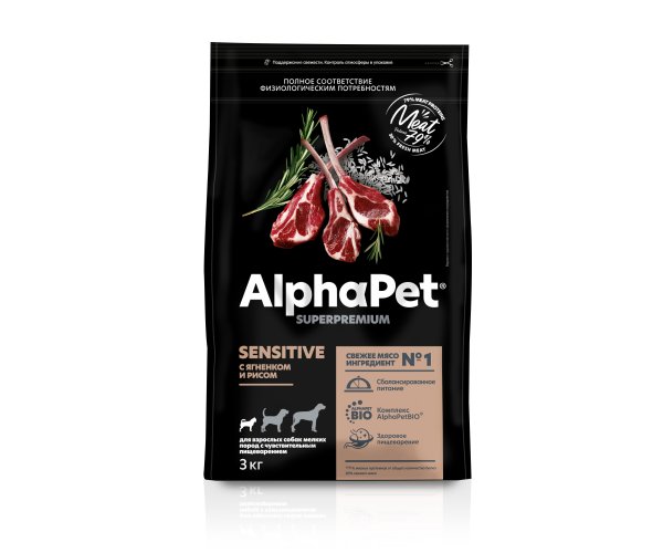 AlphaPet Superpremium Dog Mini Adult Sensitive (Ягненок, рис)