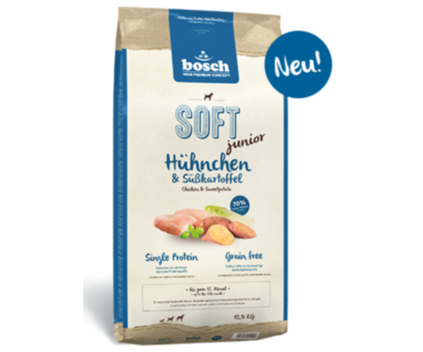 Сухой корм для собак Bosch Soft+ Junior Цыпленок с бататом