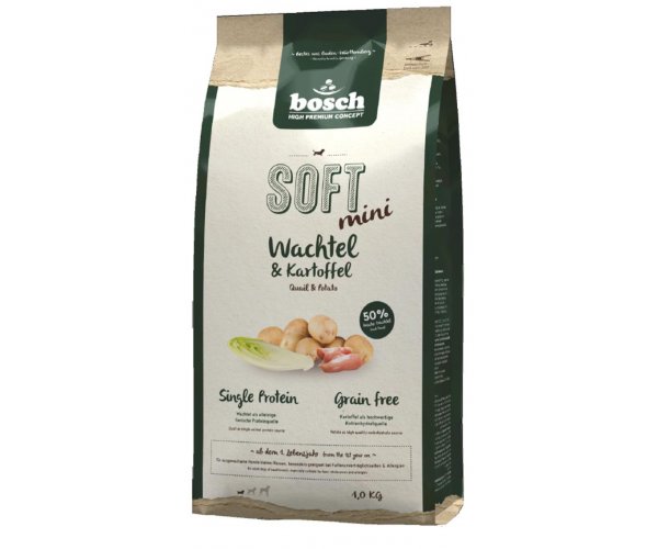 Сухой корм для собак Bosch Soft+ Mini Перепелка с картофелем