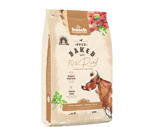 Сухой корм для собак Bosch Oven Baked (с Говядиной + суперфуды)