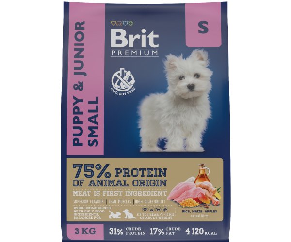 Сухой корм для собак Brit Premium Dog Puppy and Junior Small (Курица)