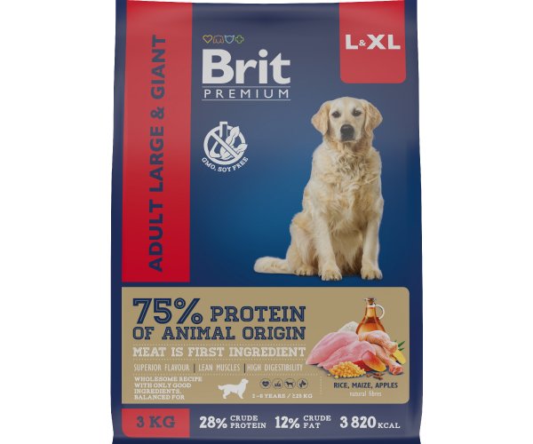 Сухой корм для собак Brit Premium Dog Adult Large and Giant (Курица)