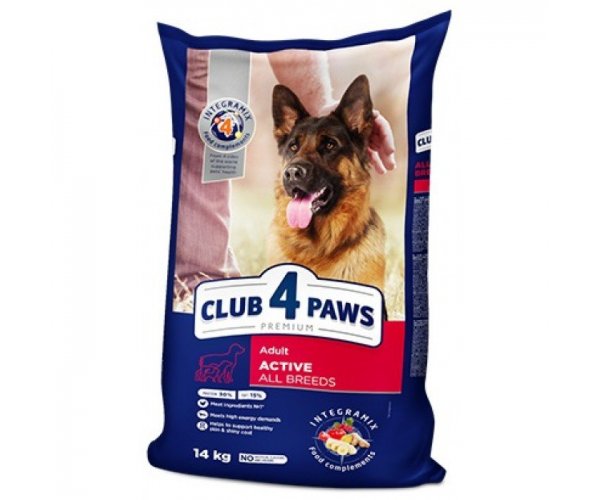 Сухой корм для собак Club 4 Paws для взрослых активных собак всех пород (Курица)