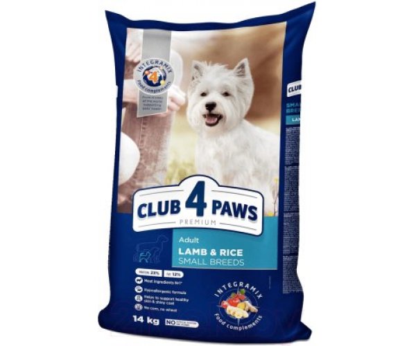 Сухой корм для собак Club 4 Paws для собак малых пород (Ягненок и рис)