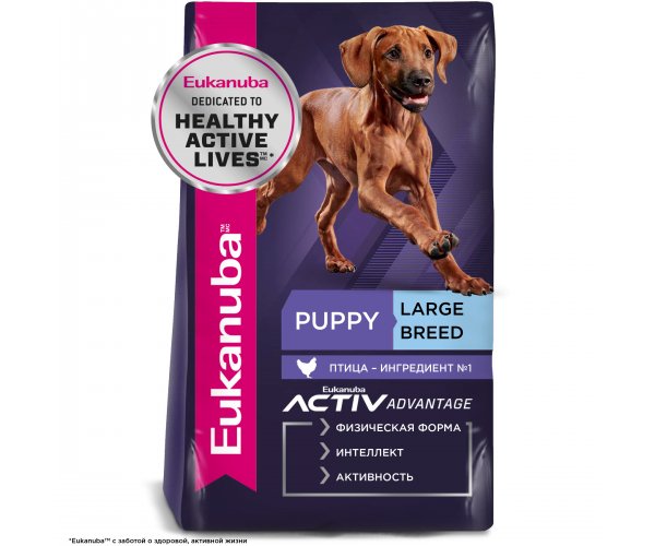 Сухой корм Eukanuba Puppy Large Breed (Птица) для щенков