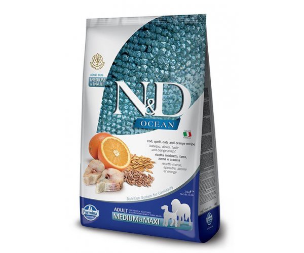 Сухой корм для собак Farmina N&D LG Ocean Adult Medium & Maxi (Треска, апельсин, спельта, овес)