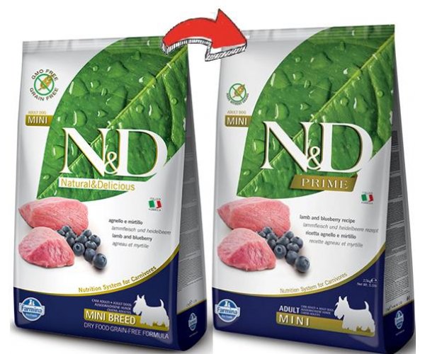 Сухой корм для собак Farmina N&D GF Prime Adult Mini Lamb & Blueberry