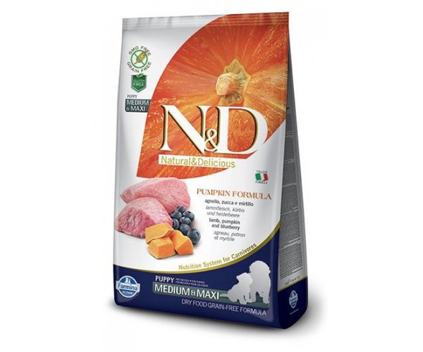 Сухой корм для собак Farmina N&D GF Pumpkin Puppy Medium & Maxi Lamb & Blueberry
