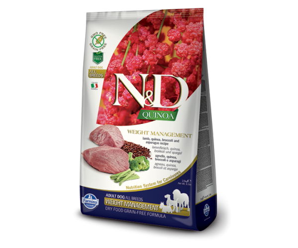 Сухой корм для собак Farmina N&D Quinoa Adult All Breeds Weight Management (Ягненок, киноа, брокколи, спаржа)