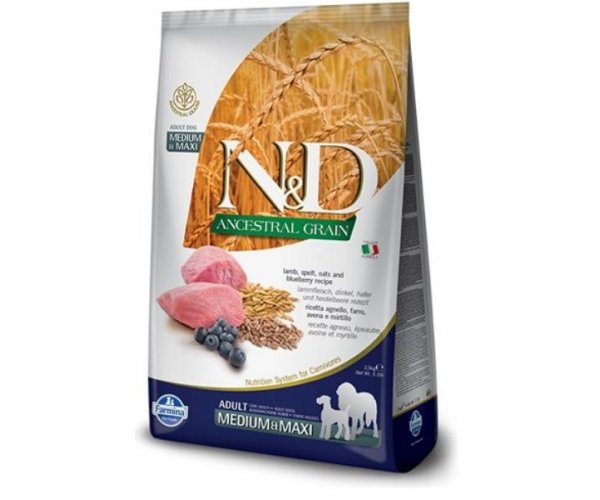 Сухой корм для собак Farmina N&D LG Adult Medium & Maxi (Ягненок, черника, спельта, овес)