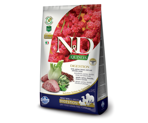 Сухой корм для собак Farmina N&D Quinoa Adult All Breeds Digestion (Ягненок, киноа, фенхель, мята)