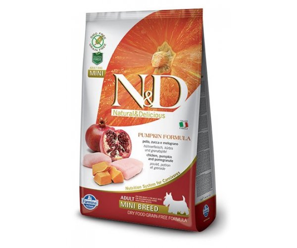 Сухой корм для собак Farmina N&D GF Pumpkin Adult Mini (Тыква, курица, гранат)