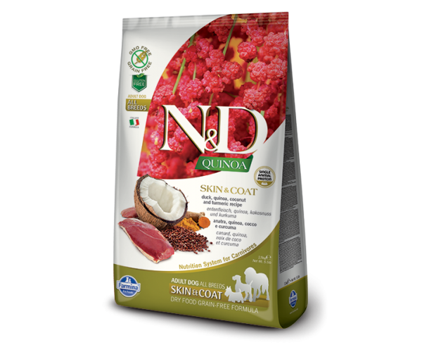 Сухой корм для собак Farmina N&D Quinoa Adult All Breeds Skin & Coat (Утка, киноа, кокос, куркума)