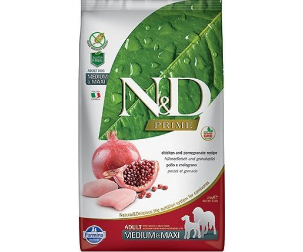 Сухой корм для собак Farmina N&D GF Prime Adult Medium & Maxi Chicken & Pomegranate