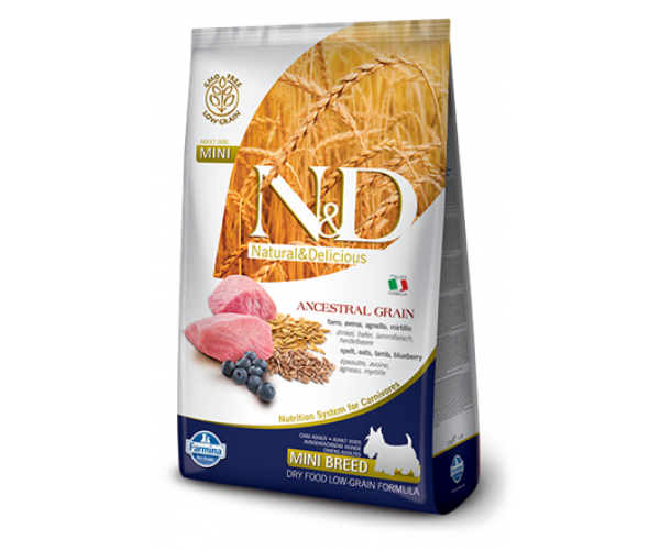 Сухой корм для собак Farmina N&D LG Puppy Mini (Ягненок, черника, спельта, овес)