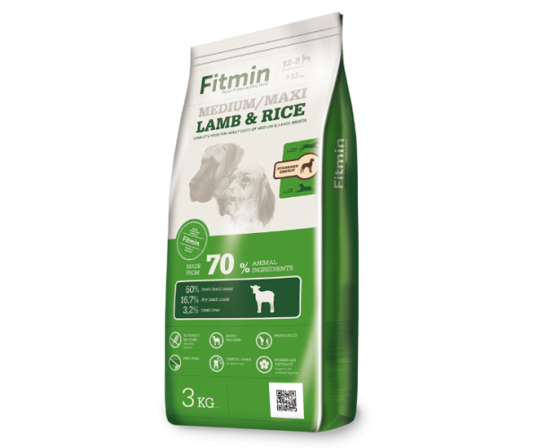 Сухой корм для собак Корм Fitmin Dog Medium Maxi Lamb&Rice