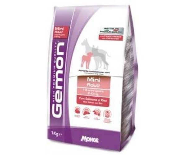 Сухой корм для собак Gemon Dog Mini Adult (Лосось, рис)