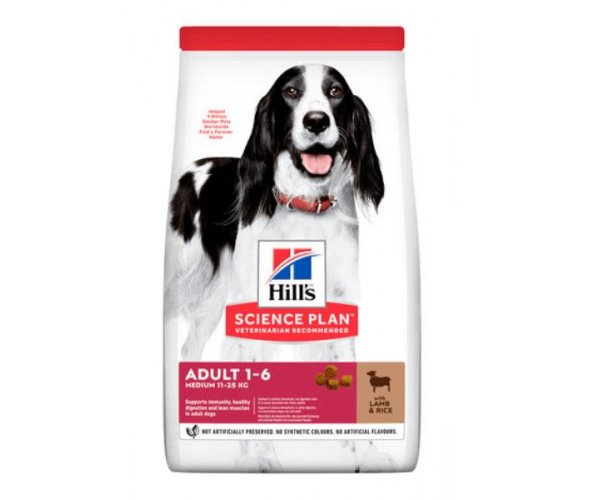 Сухой корм для собак Hill's Science Plan взрослых средних пород (ягненок, рис)