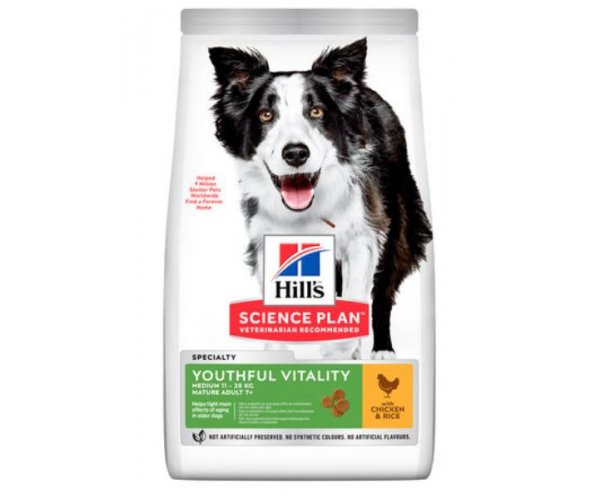 Сухой корм для собак Hill's Science Plan Youthful Vitality для средних пород старше 7 лет (курица, рис) сухой корм для собак