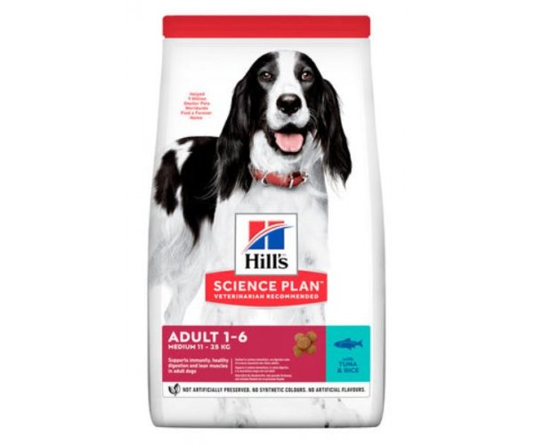 Сухой корм для собак Hill's Science Plan для взрослых средних пород (тунец,рис) сухой корм для собак