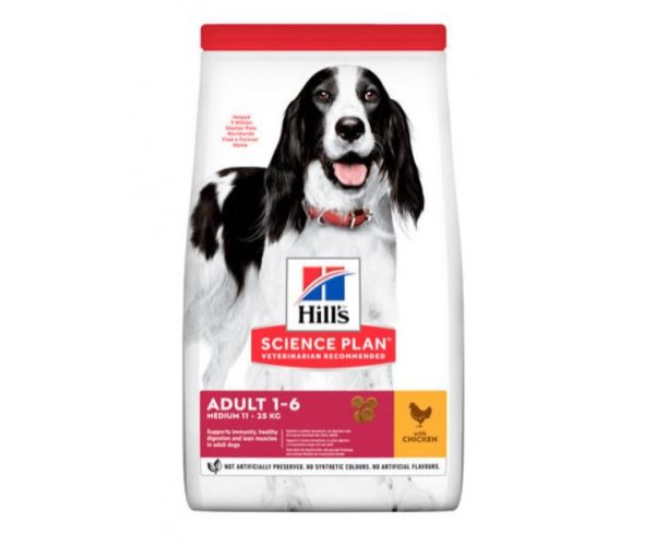 Сухой корм для собак Cухой корм для собак Hill's Science Plan для взрослых средних пород (курица)