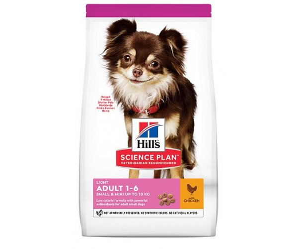 Сухой корм для собак Hill's Science Plan Light для взрослых мелких и миниатюрных пород (курица)