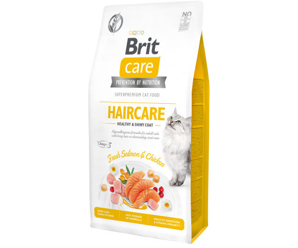 Brit Care Cat GF Haircare Healthy & Shiny Coat (Лосось, курица) для кошек
