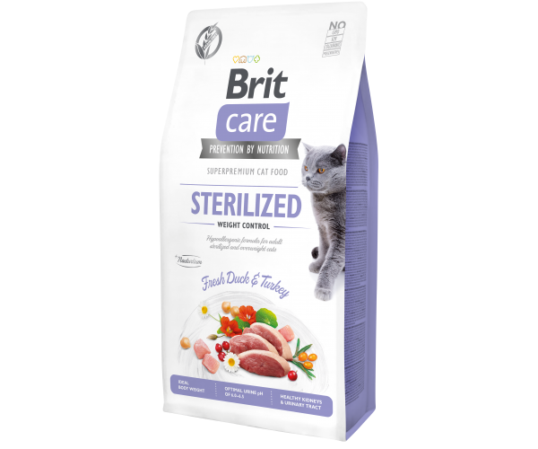 Brit Care Cat GF Sterilized Weight Control (Утка, индейка) для кошек
