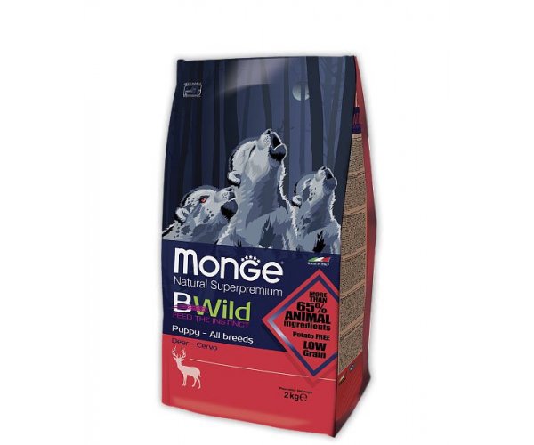 Сухой корм для собак Monge Dog BWild Puppy All Breeds (Оленина)