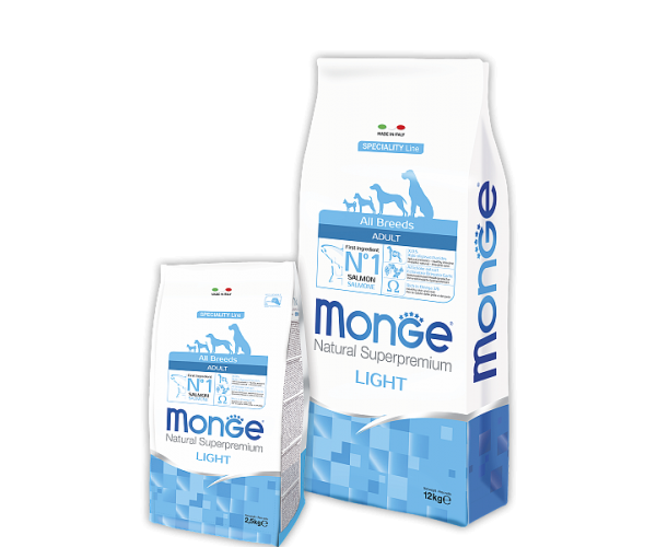 Сухой корм для собак Monge Dog Speciality All Breeds Light (Лосось, рис)