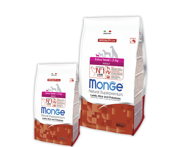 Сухой корм для собак Monge Dog Speciality Adult X-Small (Ягненок,рис,картофель)