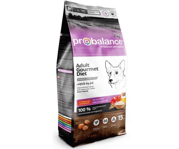 Сухой корм для собак ProBalance Dog Guormet Diet (говядина и ягненок)