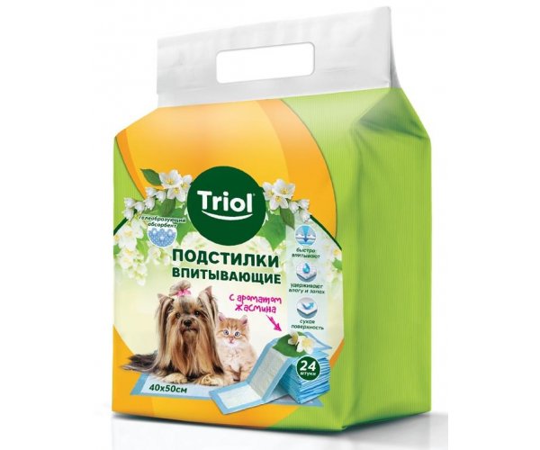 Triol Подстилки впитывающие с ароматом жасмина для собак